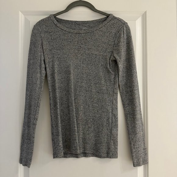 J Crew XS Grey Perfect-fit long-sleeve crewneck T-shirt - Picture 1 of 2